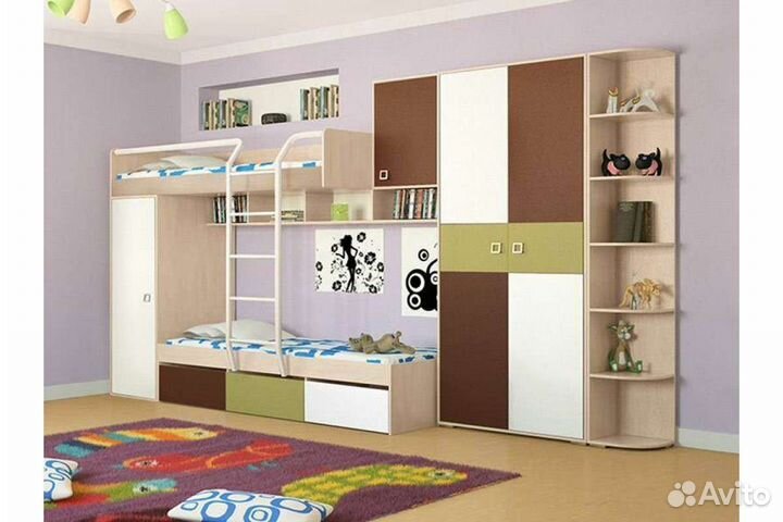 Мебель в детскую комнату с двухярусной кроватью