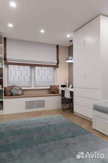 Мягкая зона со стеллажом