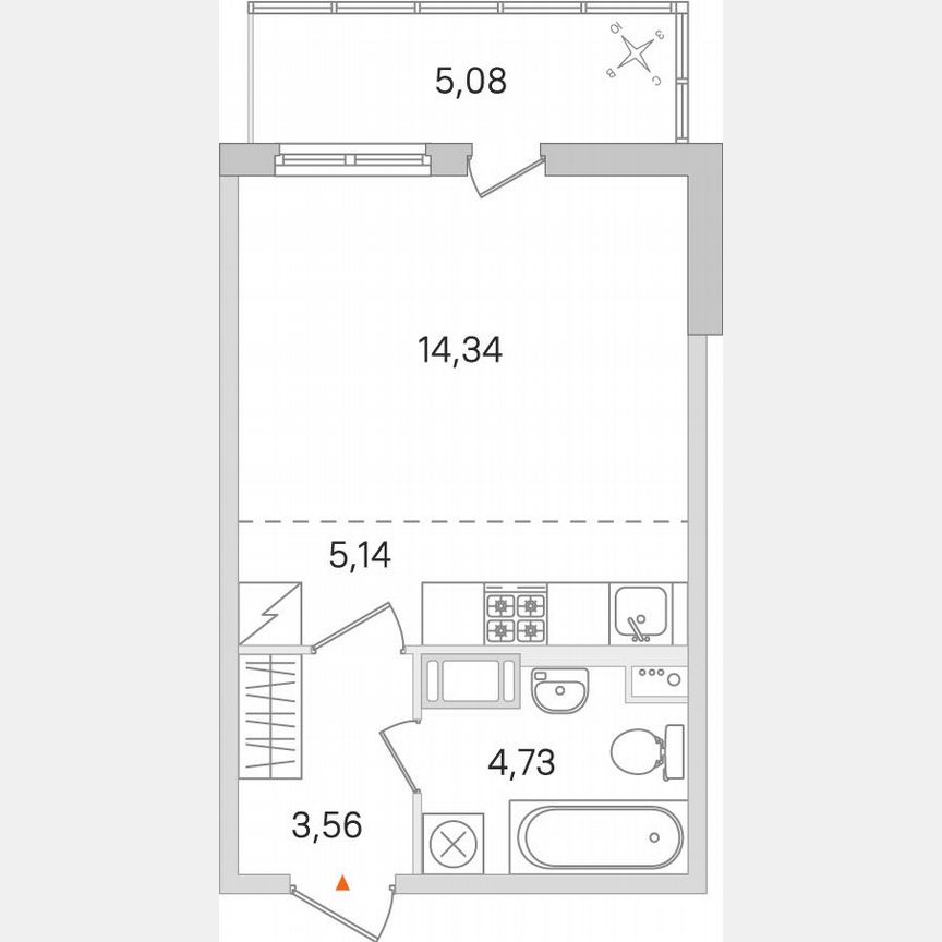 Квартира-студия, 29,3 м², 4/8 эт.