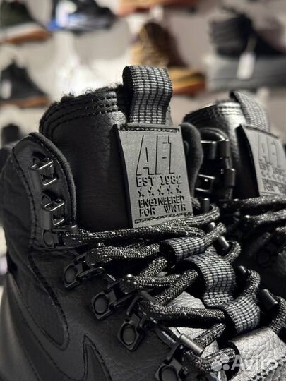 Nike air force 1 lunar duckboot зимние черные