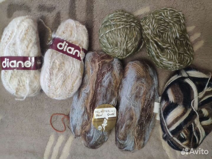 Пряжа для вязания мохер,остатки
