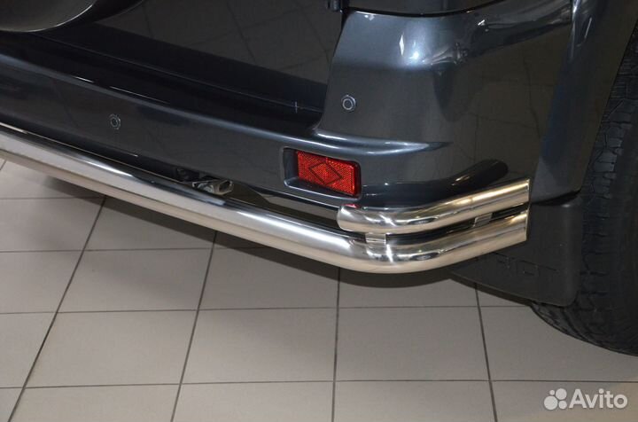 Защита заднего бампера УАЗ Патриот Труба с уголкам