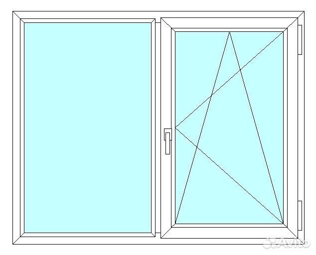 Окно veka WHS60, 2 ств., 2-кам. с/п, 1700x950