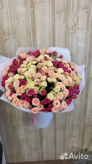 101 роза цветы букеты