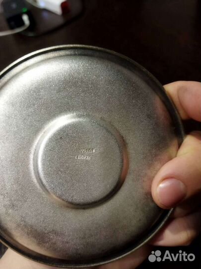 Чашка с блюдцем мельхиор