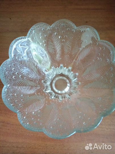 Ваза для фруктов на ножке СССР, стекло