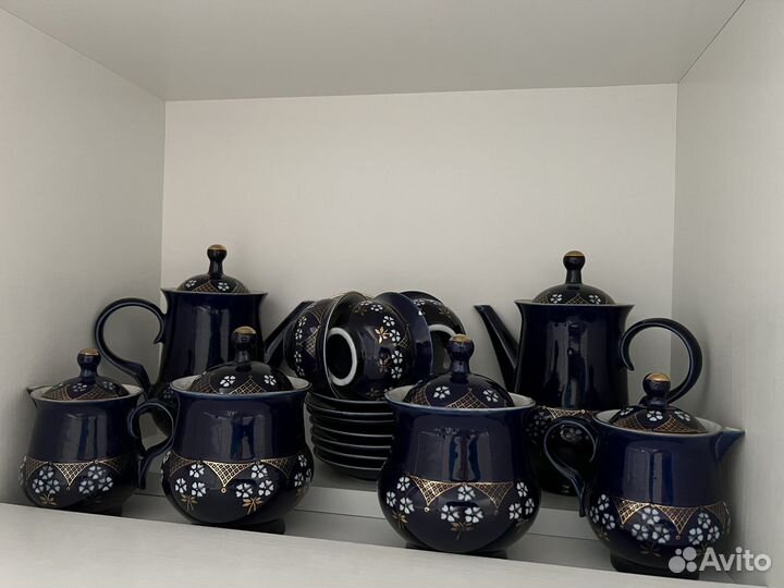 Сервиз кобальт Возрождение. Синий. Бокалы