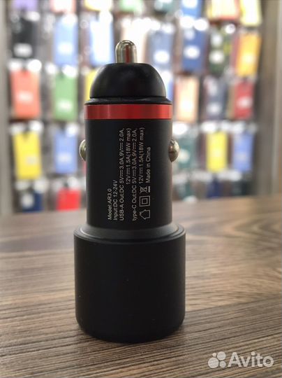 Адаптер автомобильный (Type-c + USB)