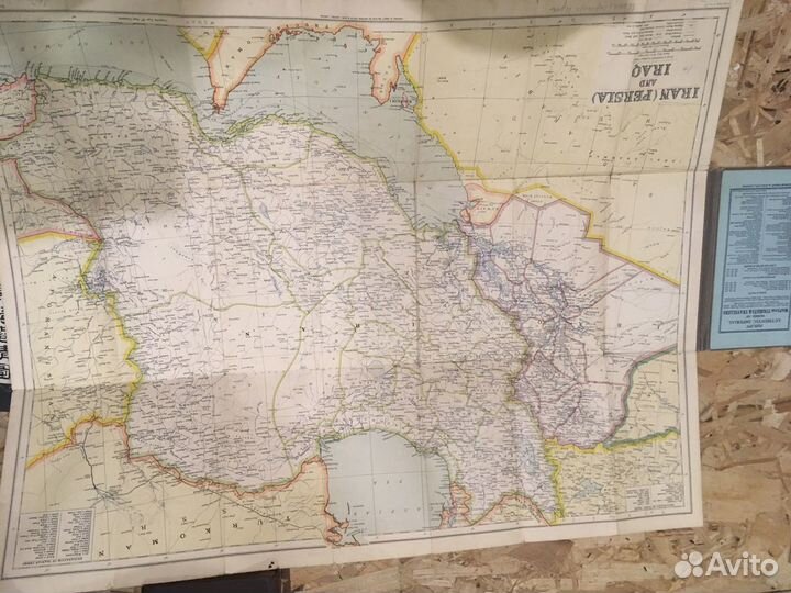 Старинная карта Ирана с печятями нквд