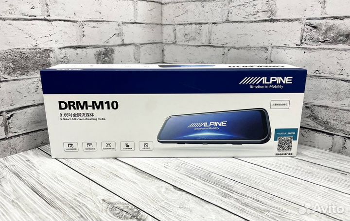 Видеорегистратор зеркало alpine DRM-M10 сенсорный