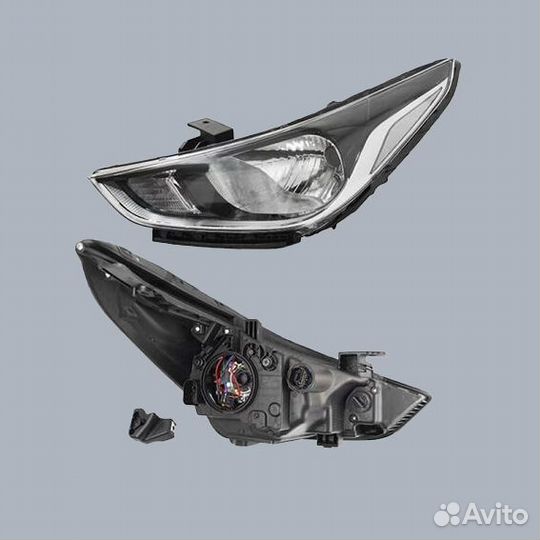 Передняя фара Hyundai Solaris с электрокорректором