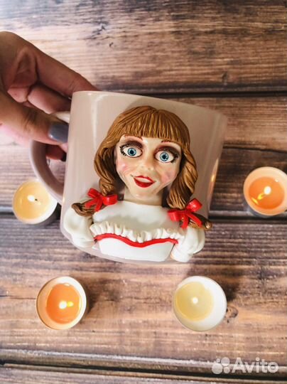 Кружка «Анабель» декор из полимерной глины