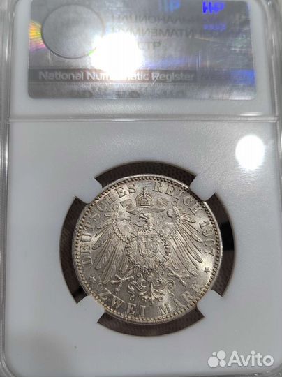 2 марки 1907 г. Баден. Траурная. Слаб ннр MS65