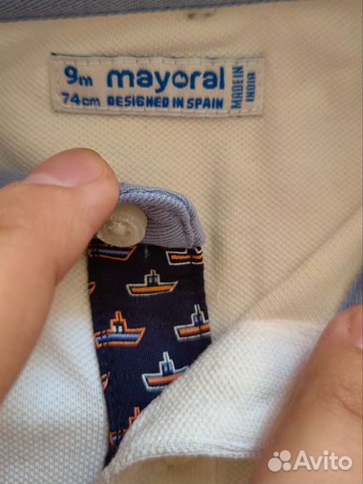 Футболка поло и шорты mayoral 6-9 месяцев 74 см