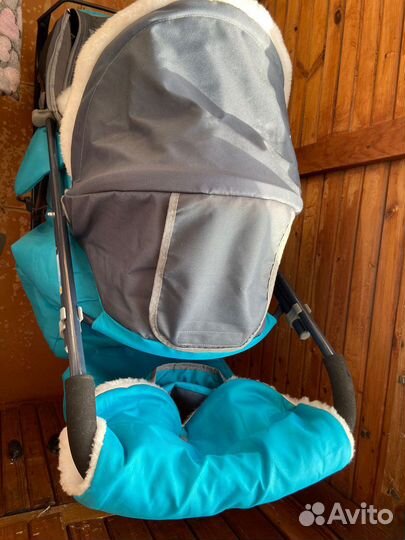 Детские санки коляска с колесами