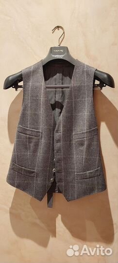 Мужской шерстяной костюм, брюки и жилетка