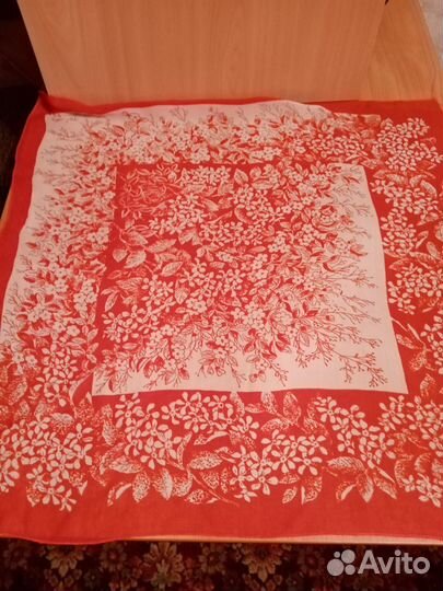 Платок натуральный шелк крепдешин СССР