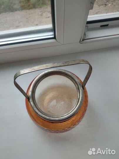 Сахарница из цветного стекла СССР