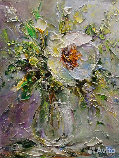 Картина маслом, Цветок, 40х30 см