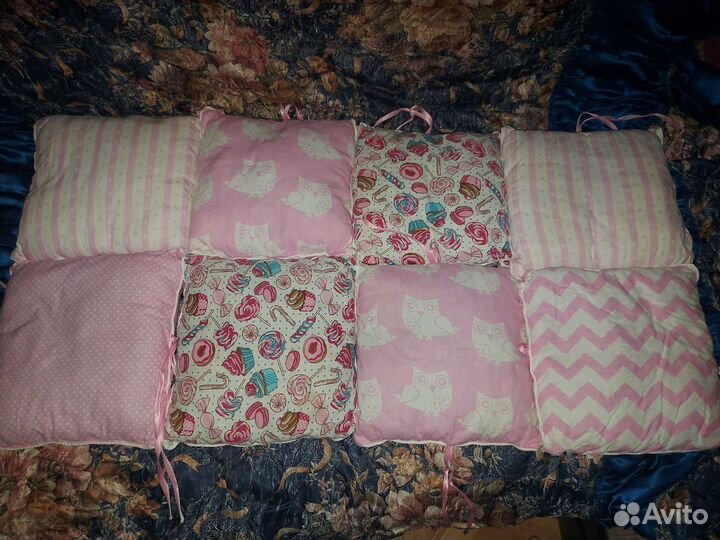 Бортики в детскую кроватку 12 подушек