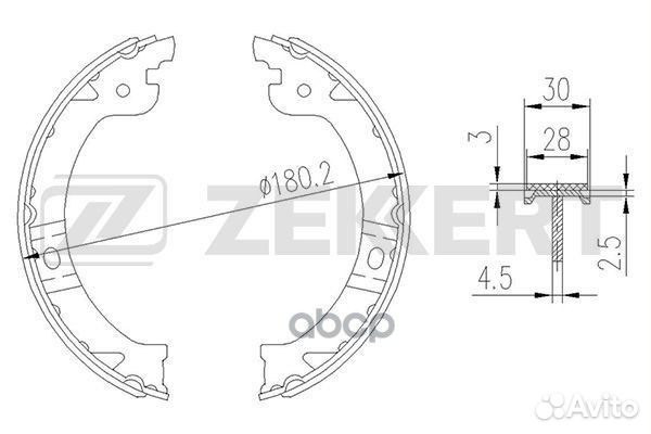 Колодки торм. бараб. задн. Dodge Caravan 00- bk