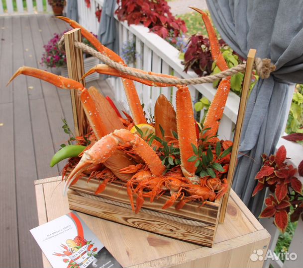 Съедобные букеты из морепродуктов и раков