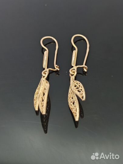 Советские золотые серьги СССР 585