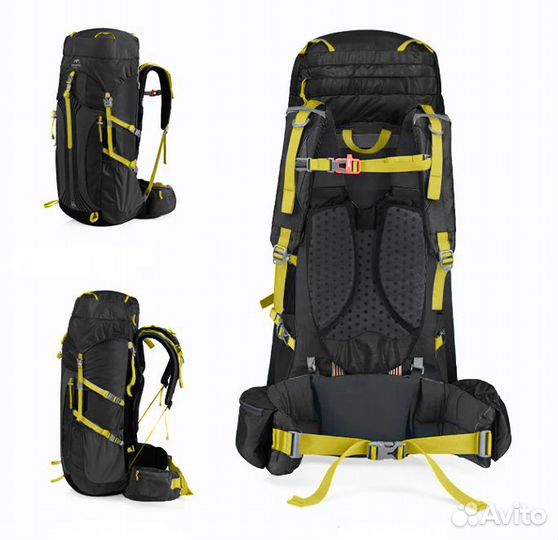 Рюкзак туристический Naturehike 55 л, черный