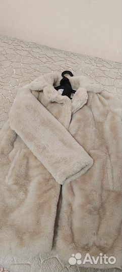 Искусственная шуба серая