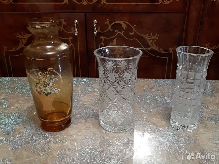 Ваза для цветов хрустальная