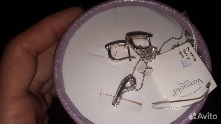 Новый серебряный комплект 925 пробы