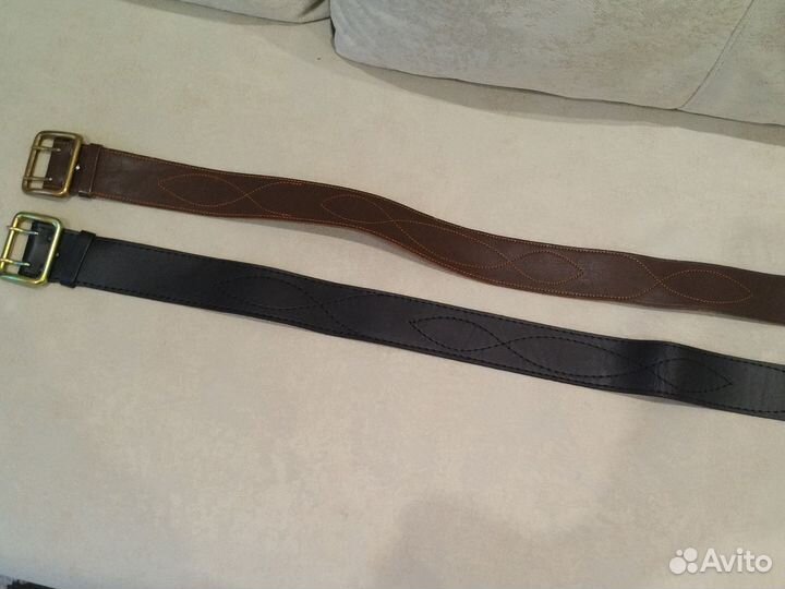 Мужской кожаный ремень офицерский