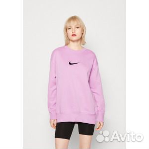 Толстовка Nike Crew, rush фуксия / черный