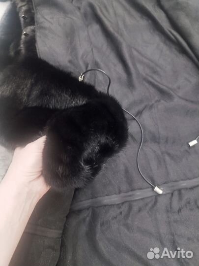 Шуба норковая с капюшоном