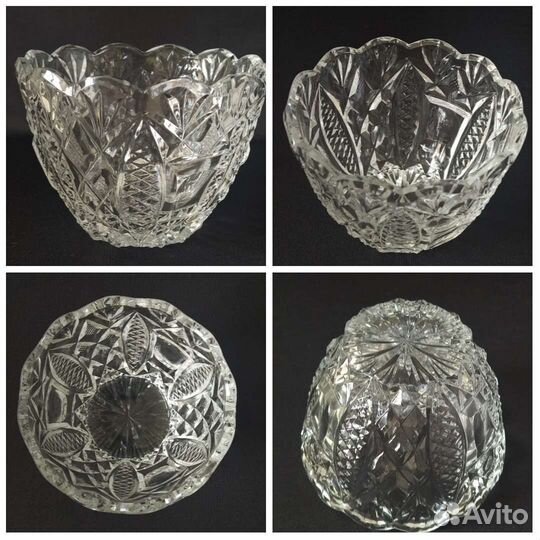 Вазочки-малютки, хрусталь, СССР. 3 креманки,стекло