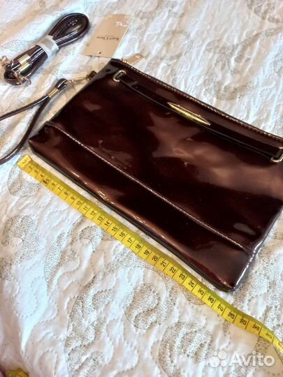 Клатч новый кофейный, коричневый,Испания