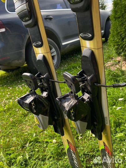 Горные лыжи 130 + ботинки + сумка