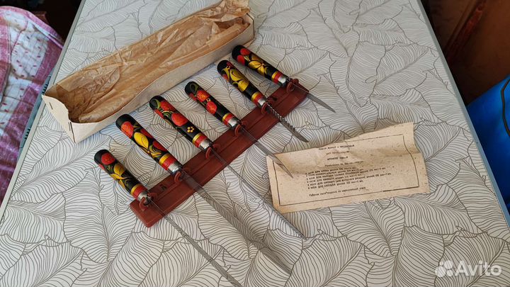 Набор ножей 6шт СССР хохлома