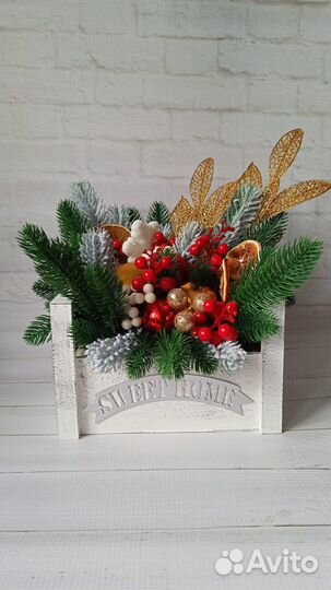 Новогодняя композиция в кашпо