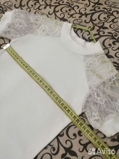 Блузка белая для девочки с коротким рукавом