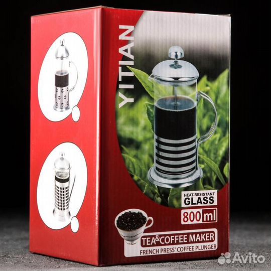 Френч-пресс стеклянный «Эко cork», 800 мл