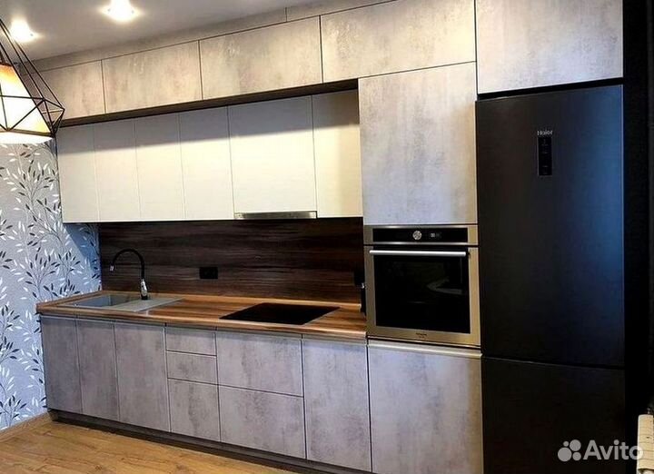 Прямая кухня с мдф фасадами