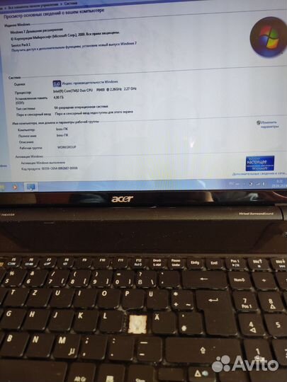 Ноутбук Acer aspire 7738G