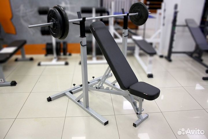 Стойка для жима со штангой 50 кг и скамьей