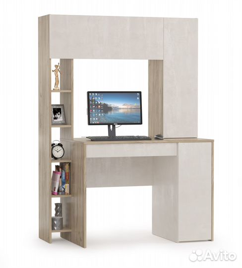 Стол компьютерный Комфорт 12.71 цвет дуб крафт сер