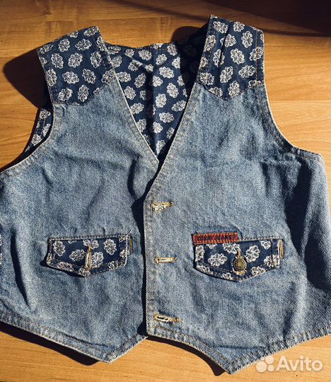 Шорты, жилетка джинсовые