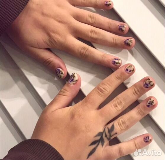 Комбинированый маникюр с покрытием