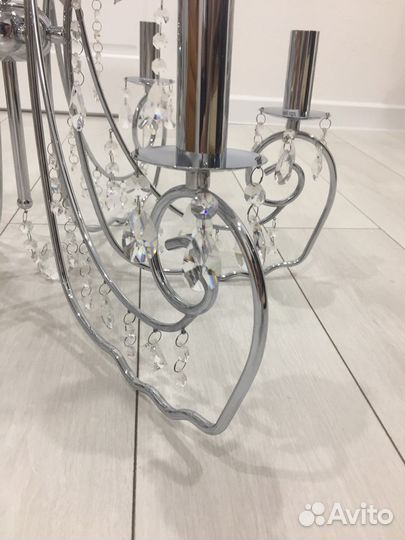 Люстра сталь + хрусталь