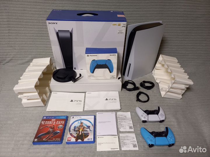 Sony ps5 с дисководом, 2 геймпада, игры