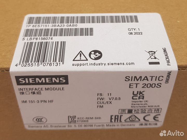 6ES7151-3BA23-0AB0 интерфейсный модуль ET200S